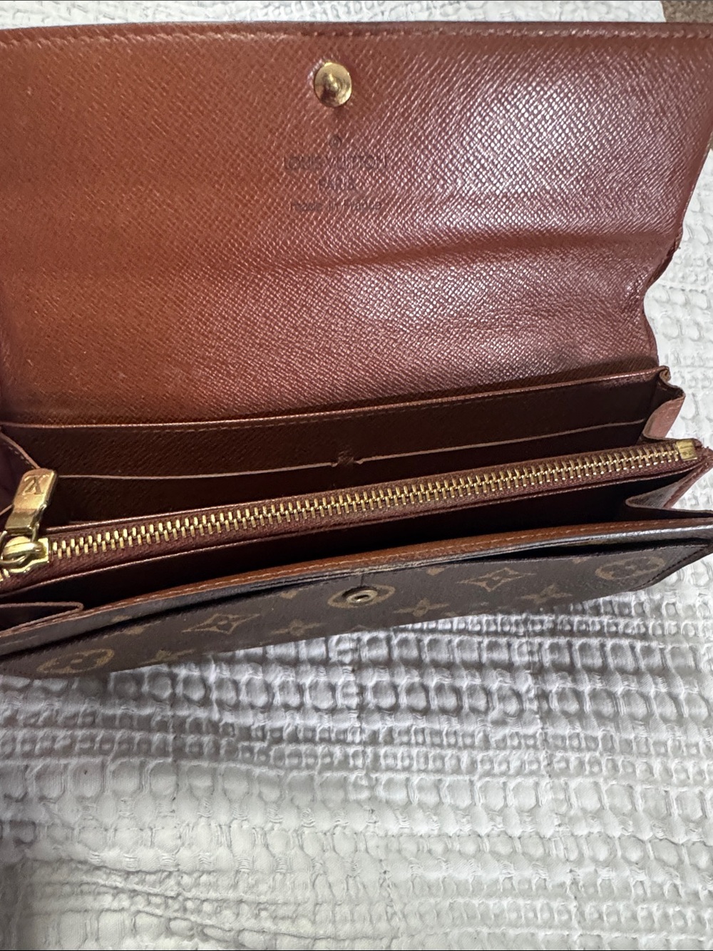 Louis Vuitton Monogram Brown Fold-Over Continental Wallet with COA - Picture 8 of 9